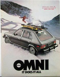 1978 Dodge Omni Color Sales Brochure Original