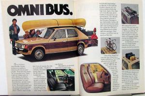 1978 Dodge Omni Color Sales Brochure Original