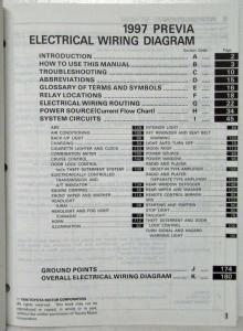 1997 Toyota Previa Electrical Wiring Diagram Manual US & Canada