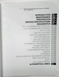 2002 Toyota 4Runner Service Shop Repair Manual Set Vol 1 & 2