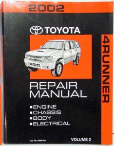 2002 Toyota 4Runner Service Shop Repair Manual Set Vol 1 & 2