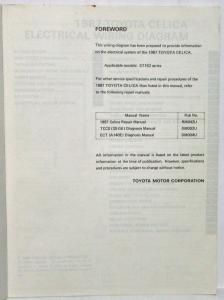 1987 Toyota Celica Electrical Wiring Diagram Manual