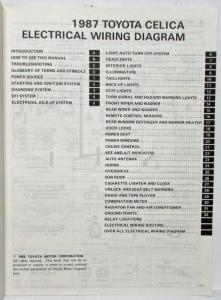 1987 Toyota Celica Electrical Wiring Diagram Manual