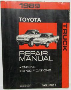 1989 Toyota Truck Service Shop Repair Manual Vol 1 & Electrical Wiring Diagram