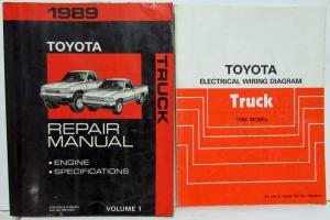 1989 Toyota Truck Service Shop Repair Manual Vol 1 & Electrical Wiring Diagram