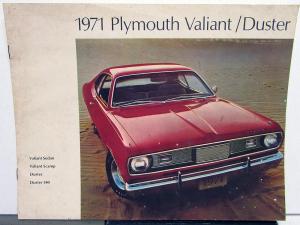 1971 Plymouth Duster 340 Valiant Sedan Scamp CANADIAN Sales Brochure ORIGINAL