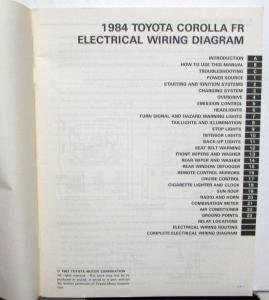 1984 Toyota Corolla FF Shop Repair Electrical Wiring Diagram Manual Original