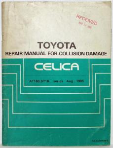 1985 Toyota Celica Service Shop Repair Manual for Collision Damage