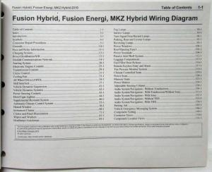 2016 Ford Fusion Energi & Lincoln MKZ Hybrid Electrical Wiring Diagrams Manual