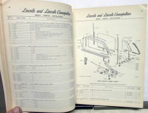 1949 Lincoln & Cosmopolitan Dealer Body Parts List Book Catalog Original