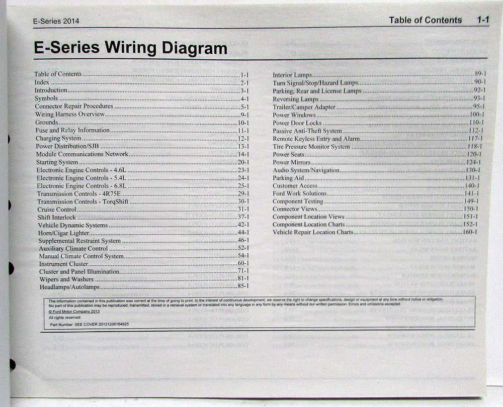 2014 Ford Econoline Club Wagon E-Series Electrical Wiring Diagrams Manual