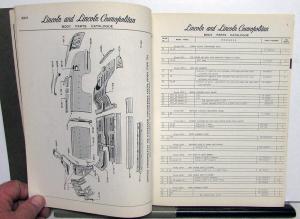 1951 Lincoln & Cosmopolitan Dealer Body Parts Book Catalog Original