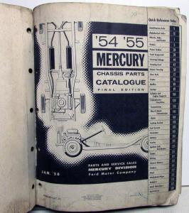 1954-1955 Mercury Chassis Parts Catalog Book Monterey Montclair Final Edition