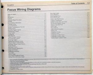 2012 Ford Focus Electrical Wiring Diagrams Manual