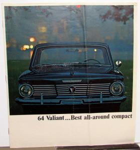 1964 Plymouth Valiant Signet V-200 V-100 Wagon Color Sales Brochure Original