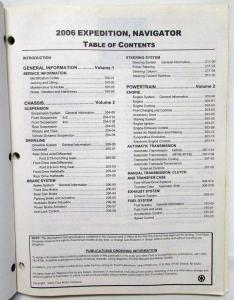 2006 Ford Expedition & Lincoln Navigator Service Shop Repair Manual Set Vol 1&2