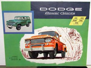 1958 Dodge 4 X 4 W100-500 Power Wagon Truck Dealer Sales Brochure Folder Orig