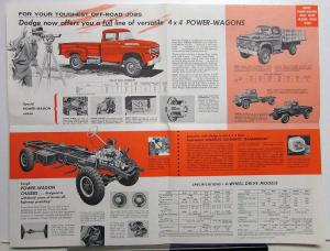 1958 Dodge 4 X 4 W100-500 Power Wagon Truck Dealer Sales Brochure Folder Orig