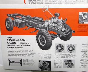 1958 Dodge 4 X 4 W100-500 Power Wagon Truck Dealer Sales Brochure Folder Orig