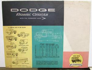 1958 Dodge 4 X 4 W100-500 Power Wagon Truck Dealer Sales Brochure Folder Orig