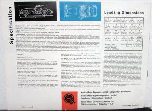 1964 Austin Healey 3000 Mk III Sports Convertible Sales Brochure