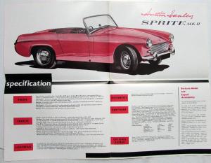 1964 Austin Healey Sprite Mk II Preliminary Specifications Sales Folder