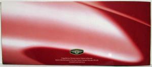 1999 Bentley Arnage Red Label Short & Wide Sales Brochure