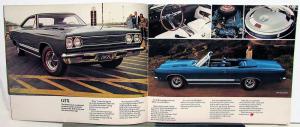 1968 Plymouth Road Runner GTX Cuda Fury Sales Brochure With Warranty Back Cover