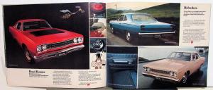 1968 Plymouth Road Runner GTX Cuda Fury Sales Brochure With Warranty Back Cover