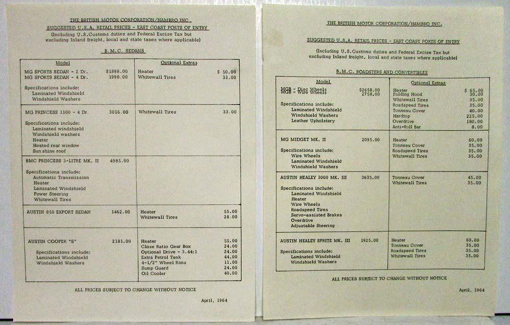 1964-bmc-price-list-for-us-market