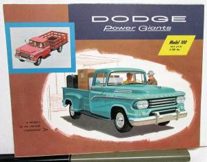 1958 Dodge Truck 100 Pickup Sweptside Panel Tradesman Wagon Sale Folder Dtd 1 58