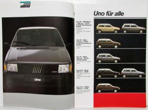 1987 Fiat Uno Sales Brochure and Specifications Folder - German Text