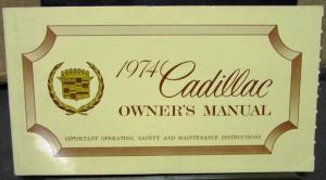 1974 Cadillac Owners Manual - Calais DeVille Fleetwood Brougham Eldorado