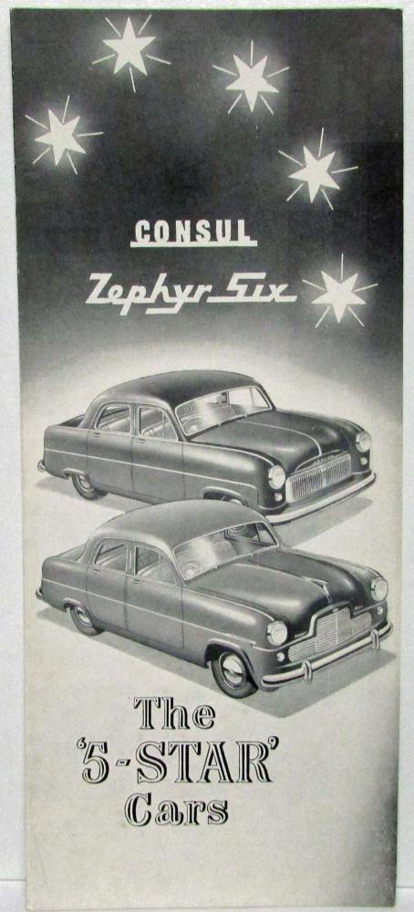 1952 Ford Consul & Zephyr Six Five Star Cars Sales Brochure - New Zealand Market