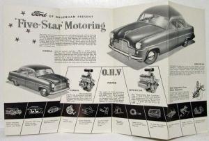 1952 Ford Consul & Zephyr Six Five Star Cars Sales Brochure - New Zealand Market