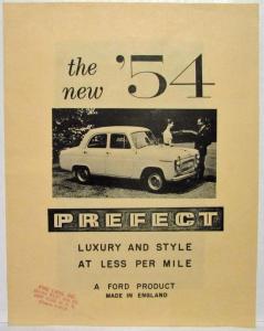 1954 Ford Prefect Luxury & Style at Less Per Mile Spec Sheet - UK Specs