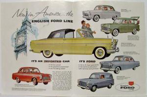 1957-1961 Ford New in America English Full Line Folded Sales Sheet Poster