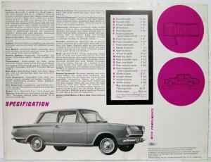 1963 Ford Cortina GT Sales Folder 0-60 14+