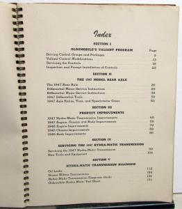 1947 Oldsmobile Dealer Service Product Training Manual Repair Maintenance Tips