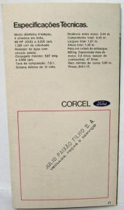 1969 Ford Corcel Small Sales Folder - Portuguese Text - Brazilian Market