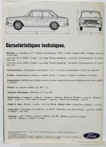 1967-1971 Ford Taunus 15M Sales Folder - French Text