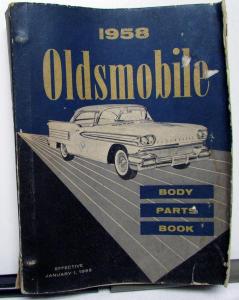 1958 Oldsmobile Dealer Body Parts Book Catalog Dynamic Super 88 98 Original