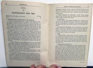 1946 Mercury V8 Model 69M ORIGINAL Owners Manual Operators Instructions