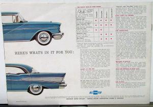 1957 Chevrolet Belair 210 150 Delray Corvette Wagons Sales Brochure Original