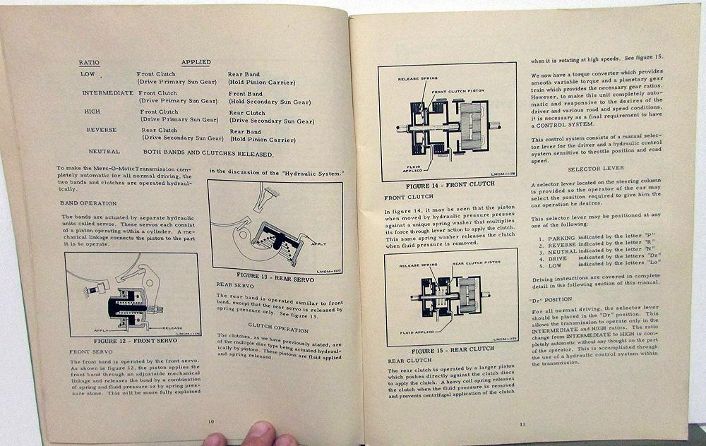 1953 Lincoln Mercury Dealer Service Shop Manual Merc-O-Matic Transmission