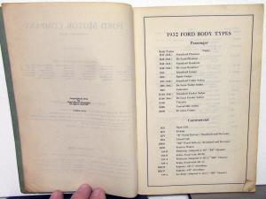 1932 Ford Dealer Body Parts Book Catalog Price List V8 & 4 Cyl Car Truck Coupe