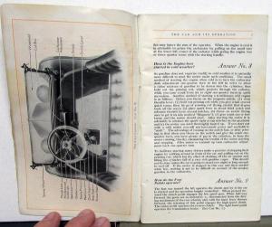 1920 Ford Model T Car and Its Operation Owners Manual ORIGINAL Instruction