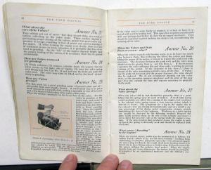 1920 Ford Model T Car and Its Operation Owners Manual ORIGINAL Instruction