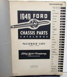 1949 Ford Dealer Chassis Parts Catalogue Book Passenger Cars Sedan Coupe Orig