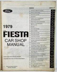 1979 Ford Ford Fiesta Service Shop Repair Manual